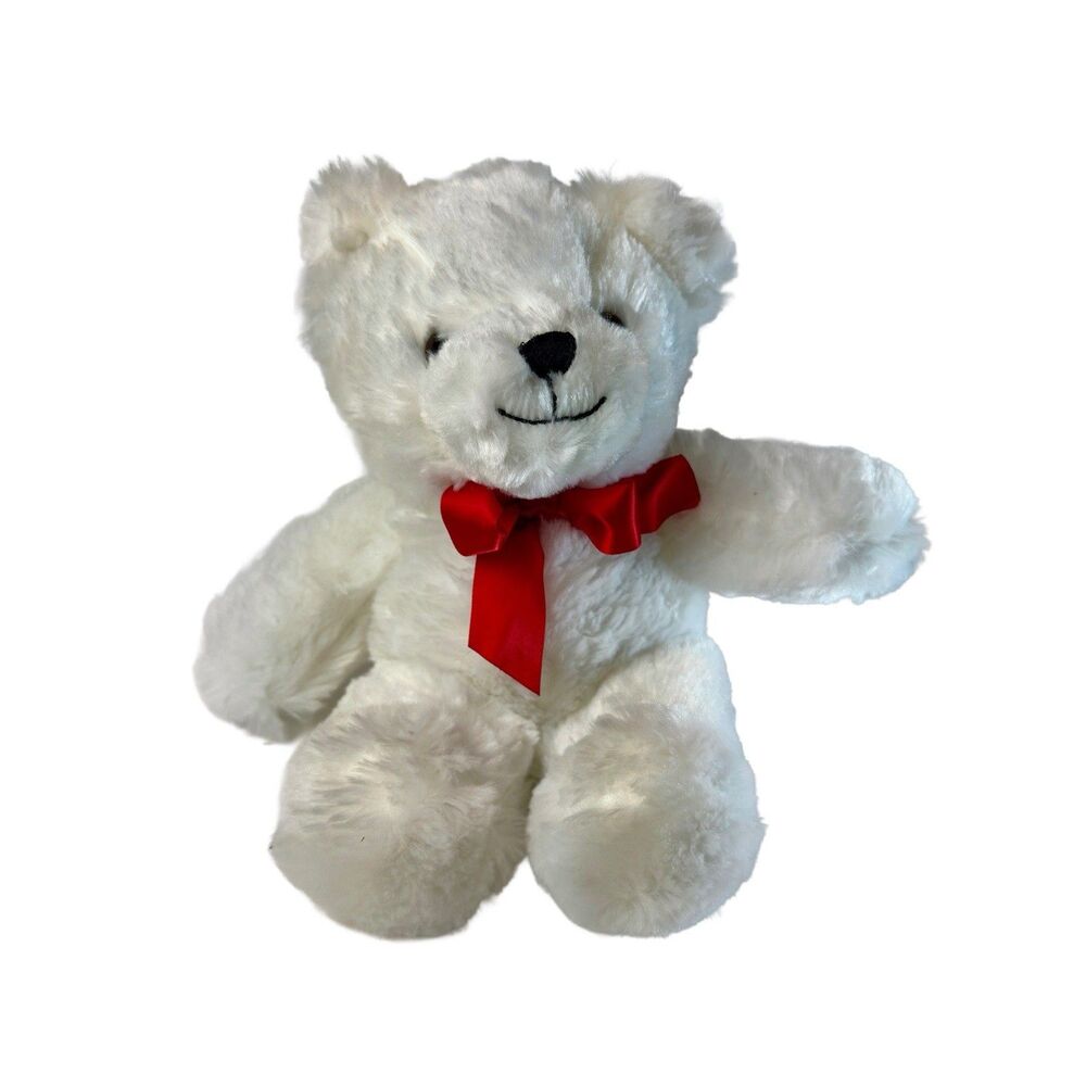 White Teddy Bear Plush  Bow  Stuffed Animal 2020 Anico Int'l